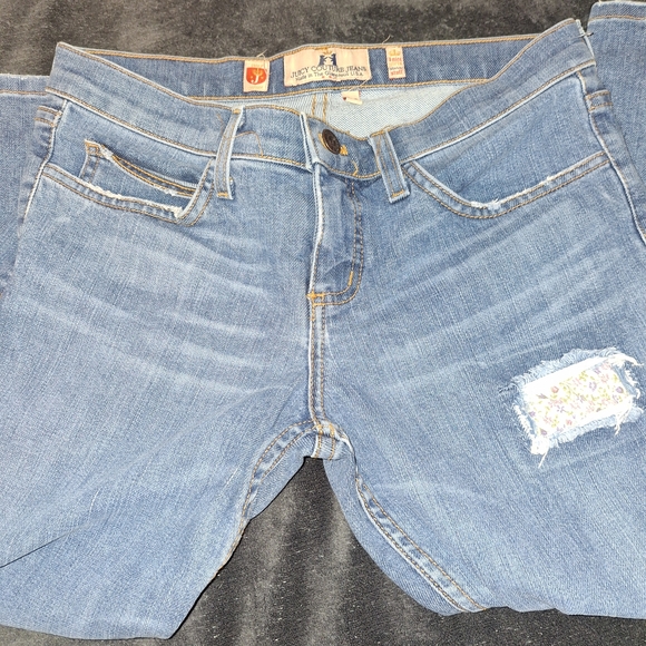Vintage Juicy Couture Classic Blue Women's Wide Leg Capri Jeans Sz 28 15"×8"×21" - Picture 4 of 6